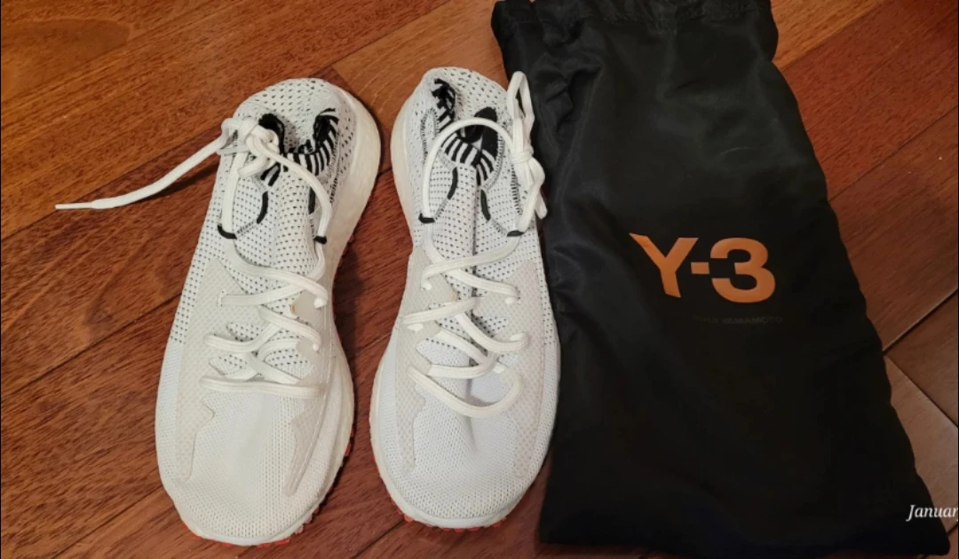 Brand new.Y-3 White Knit Sneakers with Dust Bag