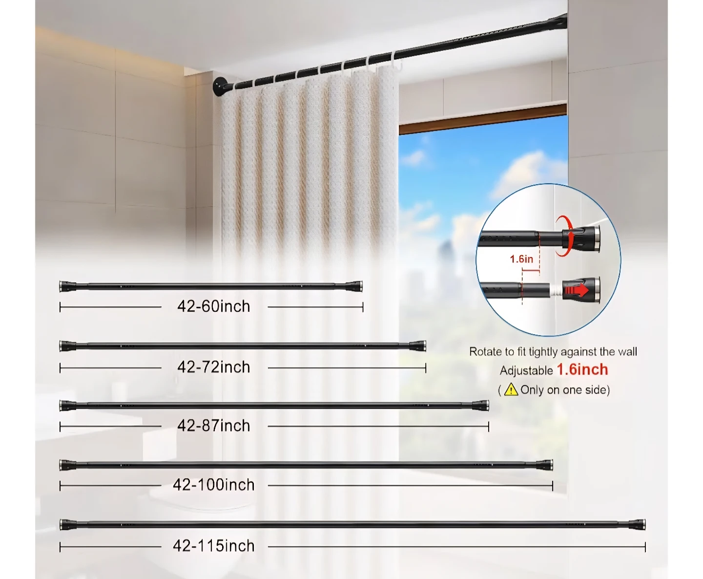 Tension Rod for Curtains - photo 3