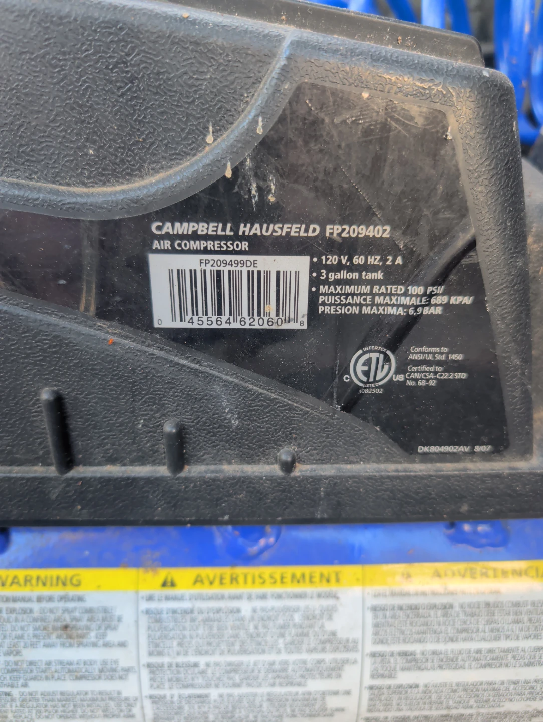 Campbell Hausfeld FP209402 Air Compressor - photo 2