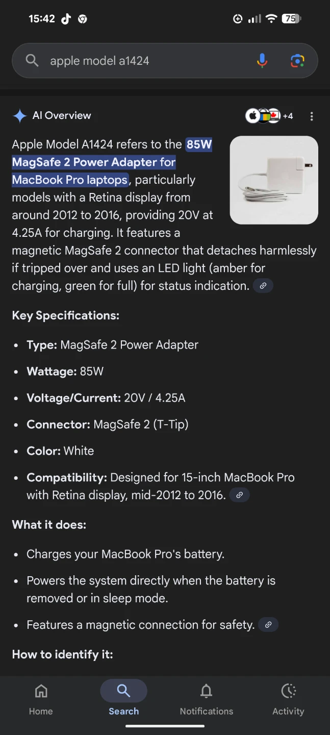 Apple 85W MagSafe 2 Power Adapter (T-Tip) - photo 3