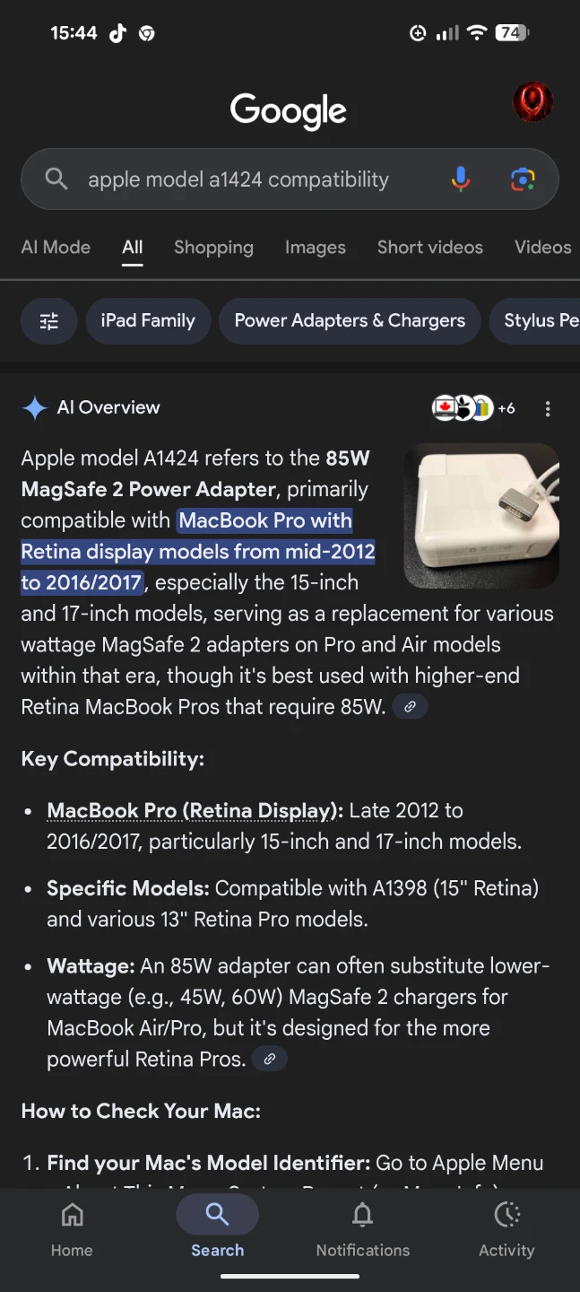 Apple 85W MagSafe 2 Power Adapter (T-Tip) - photo 5