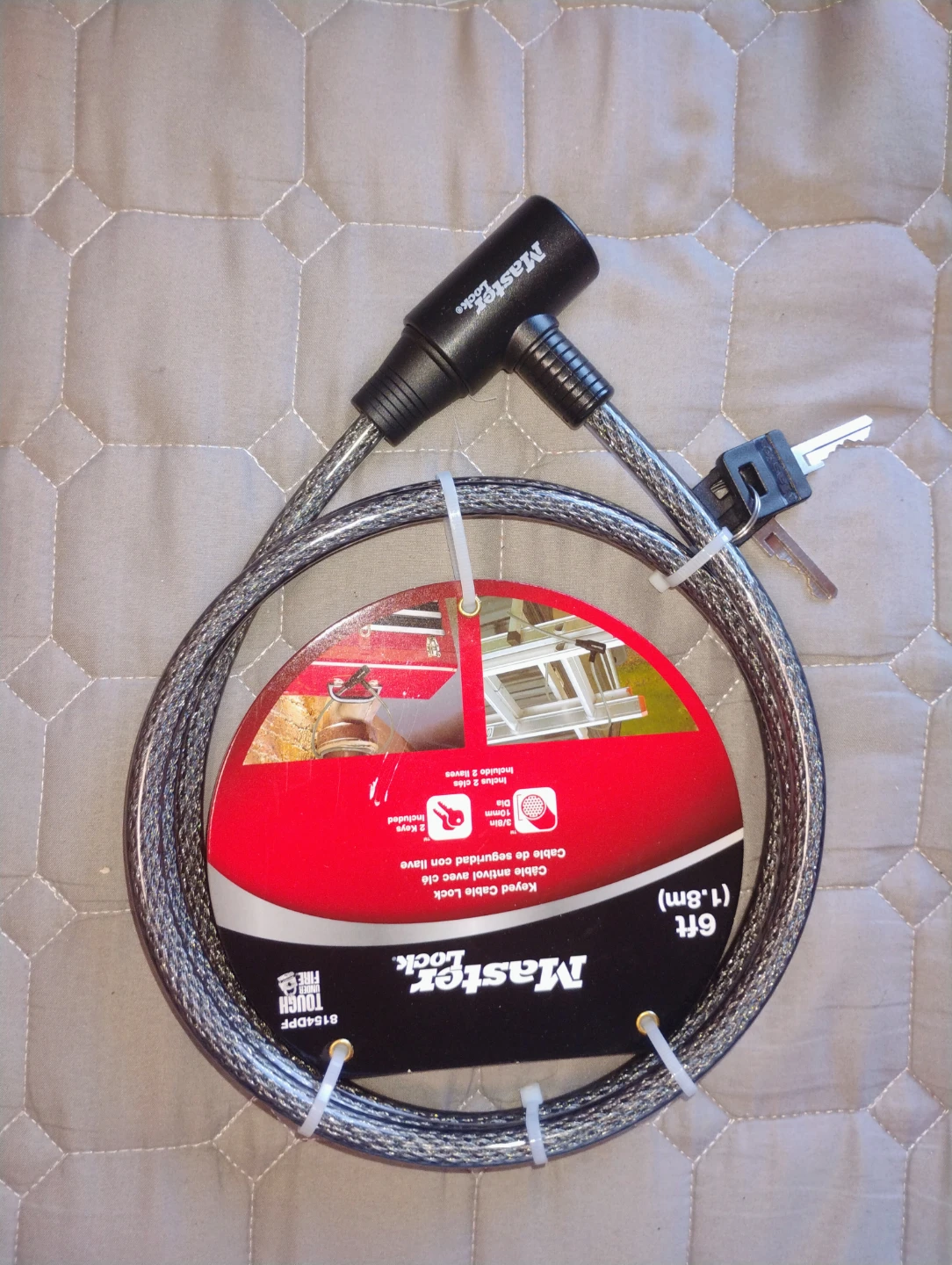Master Lock Keyed Cable Lock - 6ft