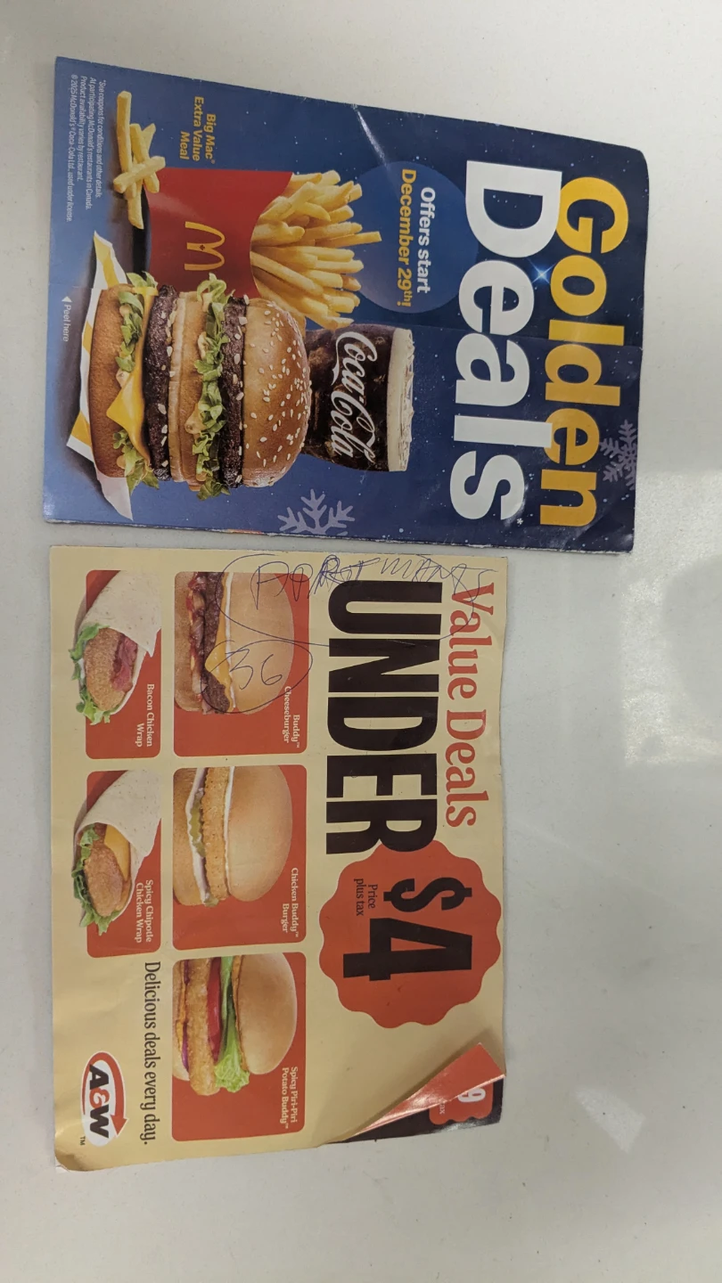 McDonald's & A&W Promotional Flyers