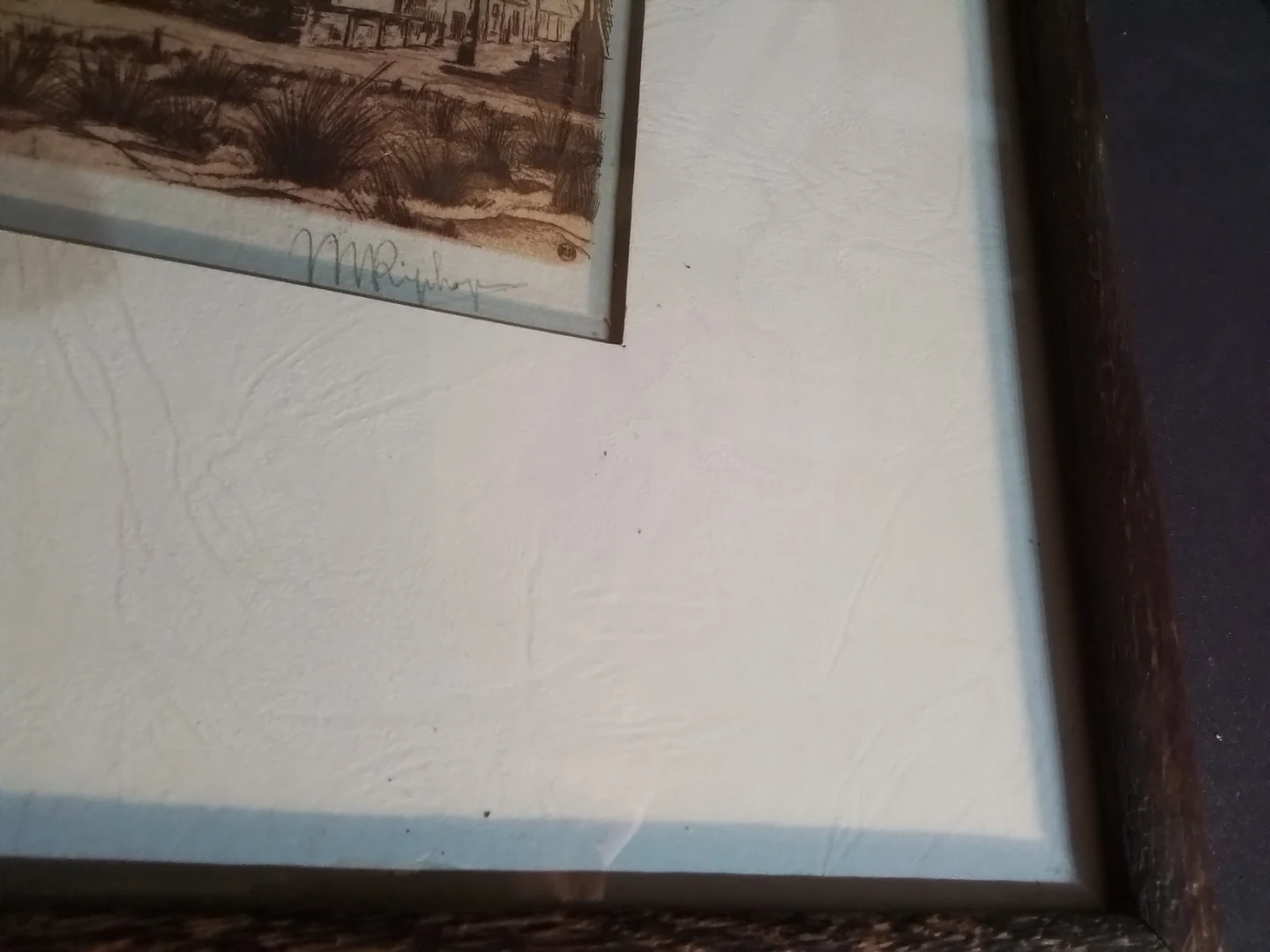 Antique Framed Signed Church Art Print 14.75x11.75" - photo 4