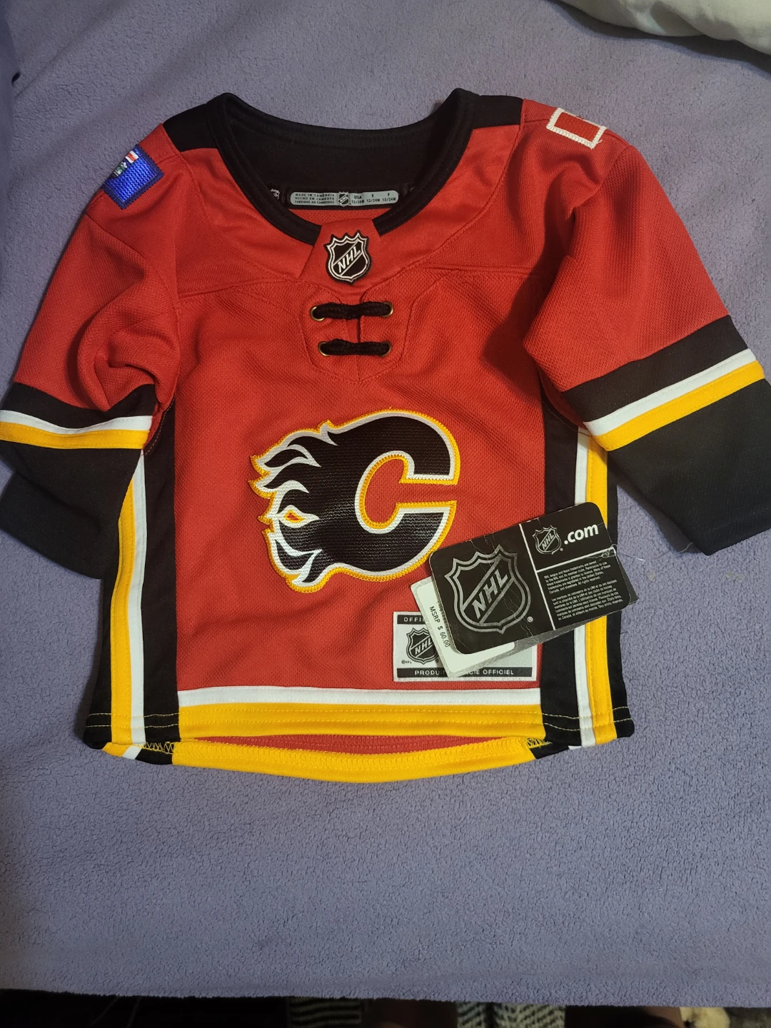 New Calgary Flames NHL Toddler Jersey Size 12/24M