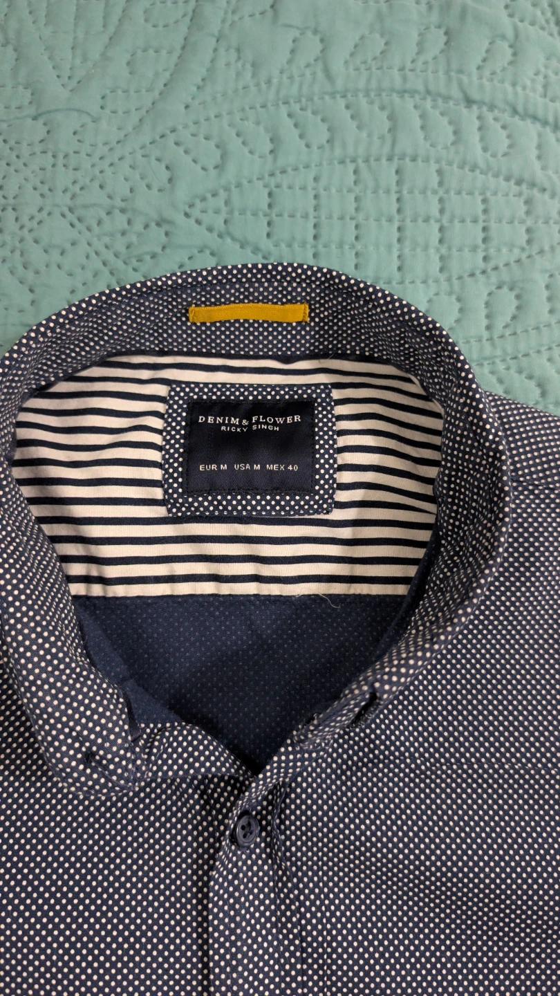 Denims Flower Men's Button-Up Shirt - Size Medium - photo 3