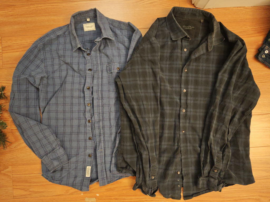 Two Women's Plaid Long Sleeve Shirts