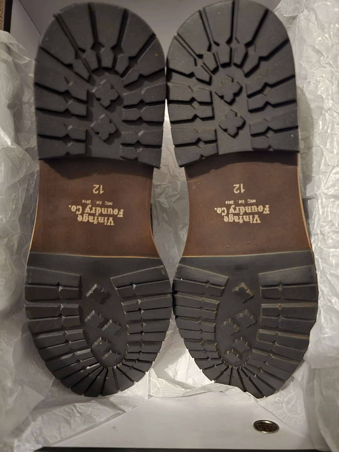 Vintage Foundry Co. Black Leather Wingtip Boots Size 12 - photo 2