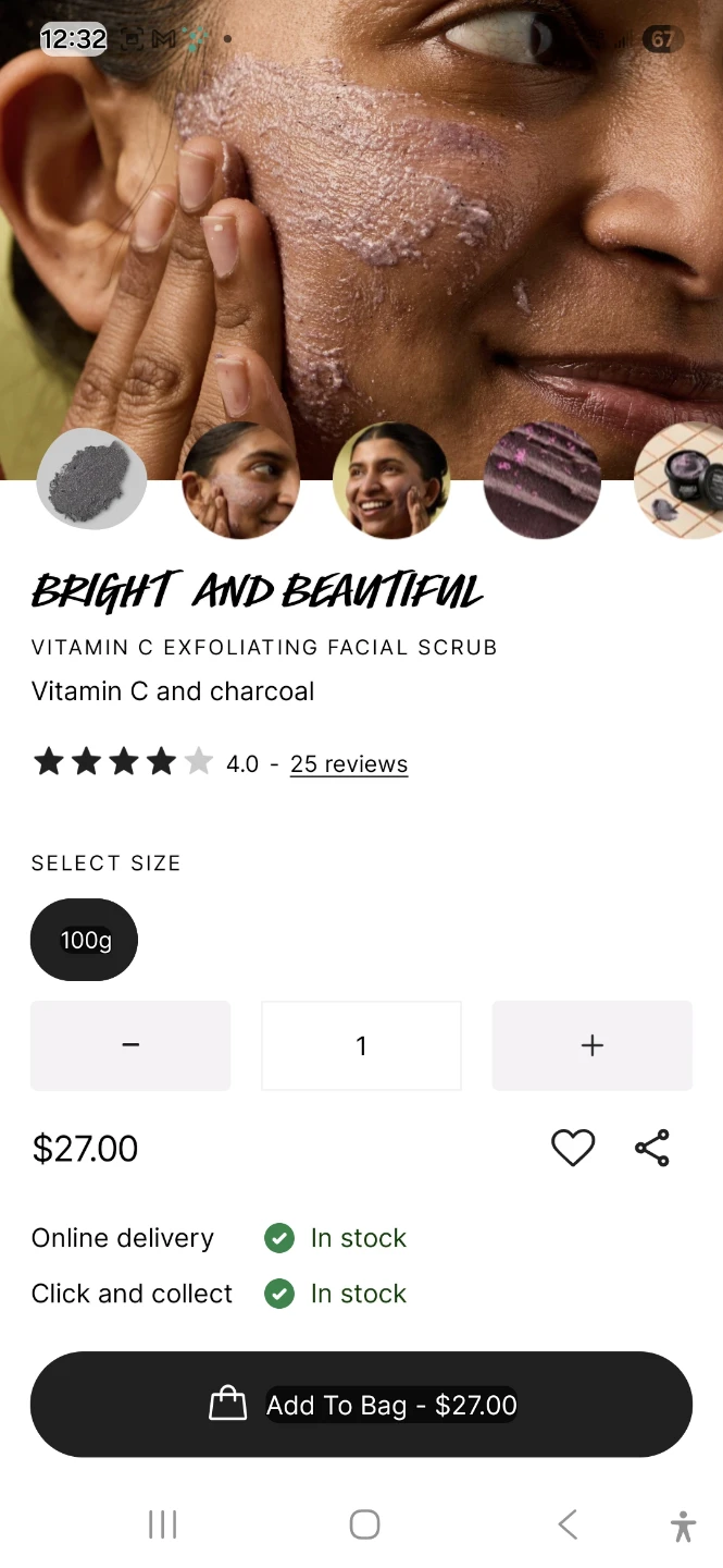 Lush Bright and Beautiful Facial Scrub 100g