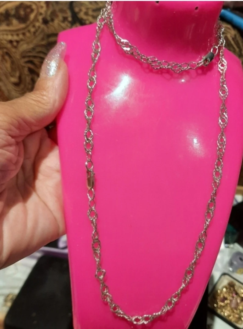 Solid sterling silver 2Pc Serpentine necklace & bracelet set