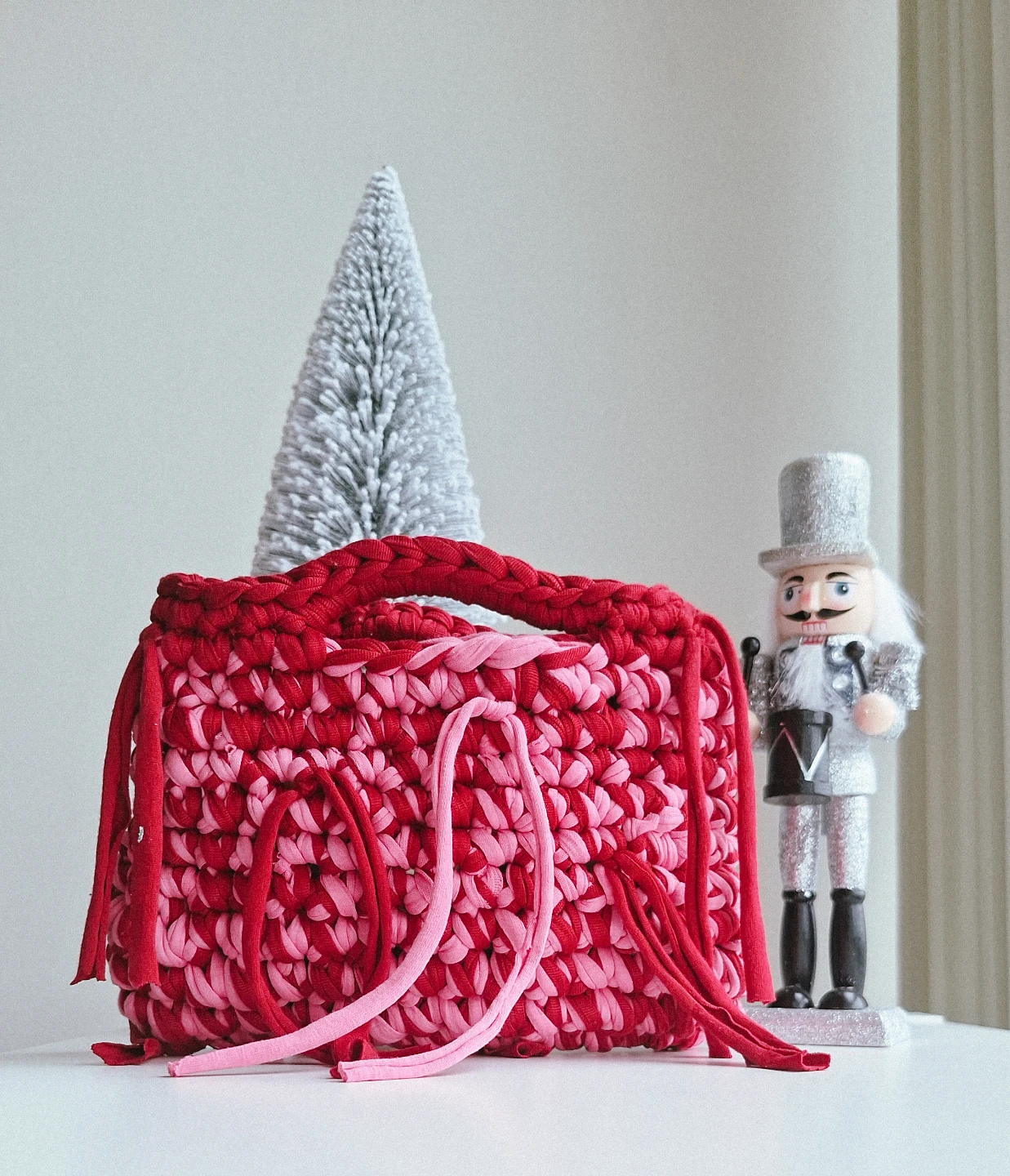 Handmade Crochet Bag - Red & Pink - photo 2