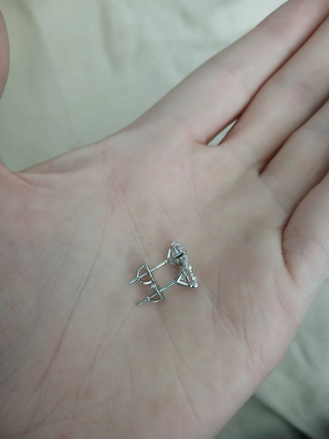 925 Silver And Moissanite Screw Back Stud Earrings