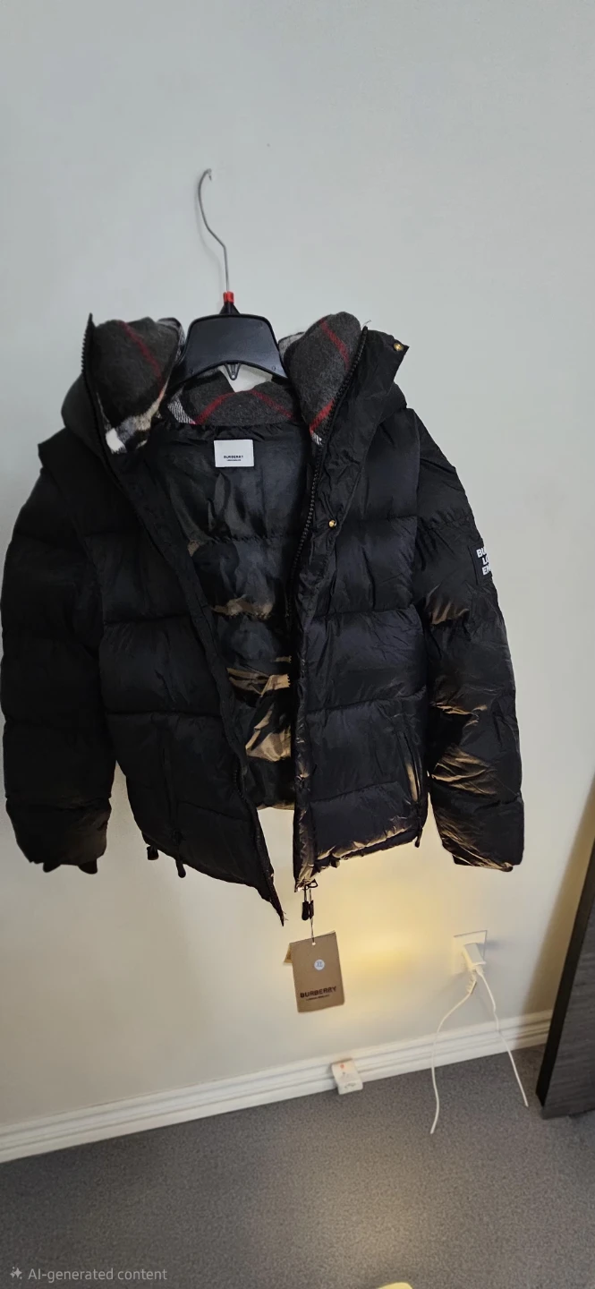 Burberry London England Black Puffer Jacket
