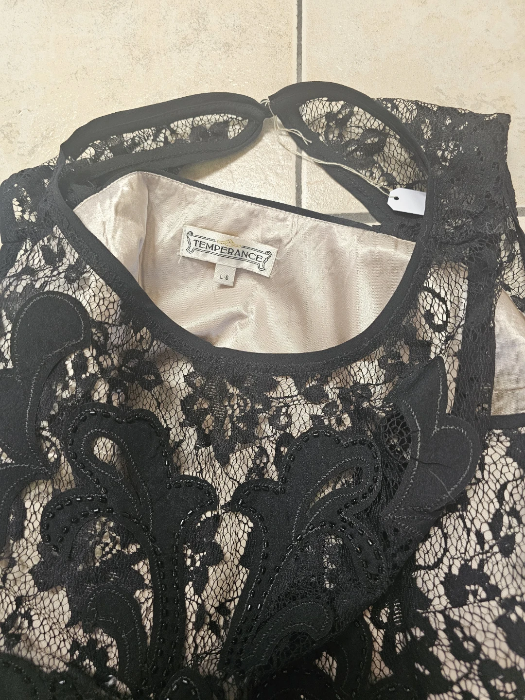 Temperance Black Lace Dress - Size L - photo 4