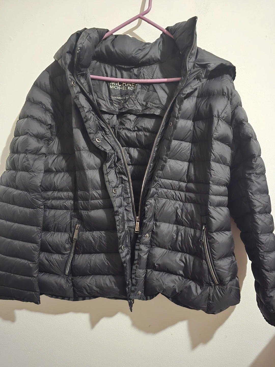 Michael Kors Black Packable Down Puffer Jacket - XL - photo 2