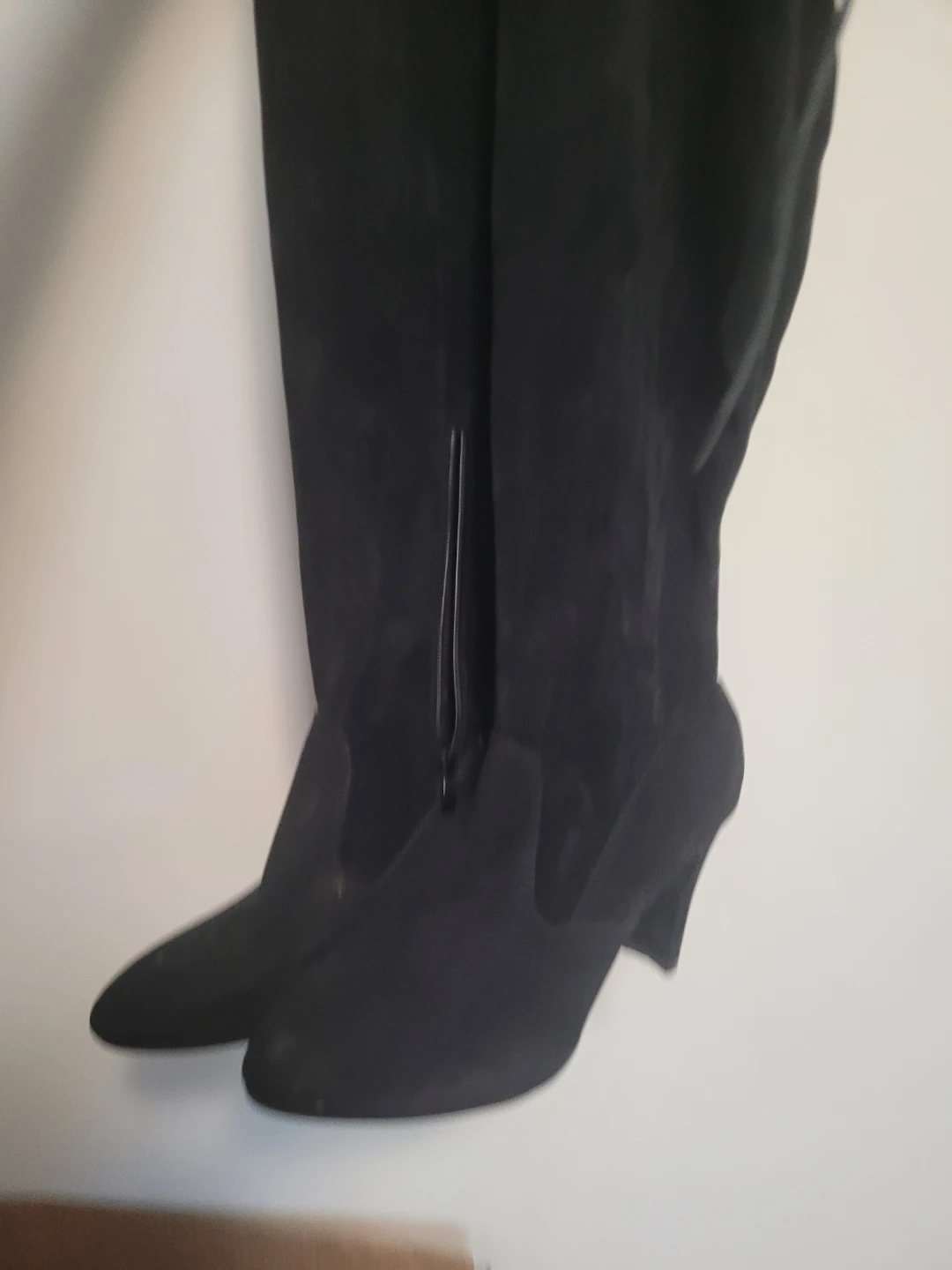 Black Suede Over-the-Knee Boots size 9 - photo 2