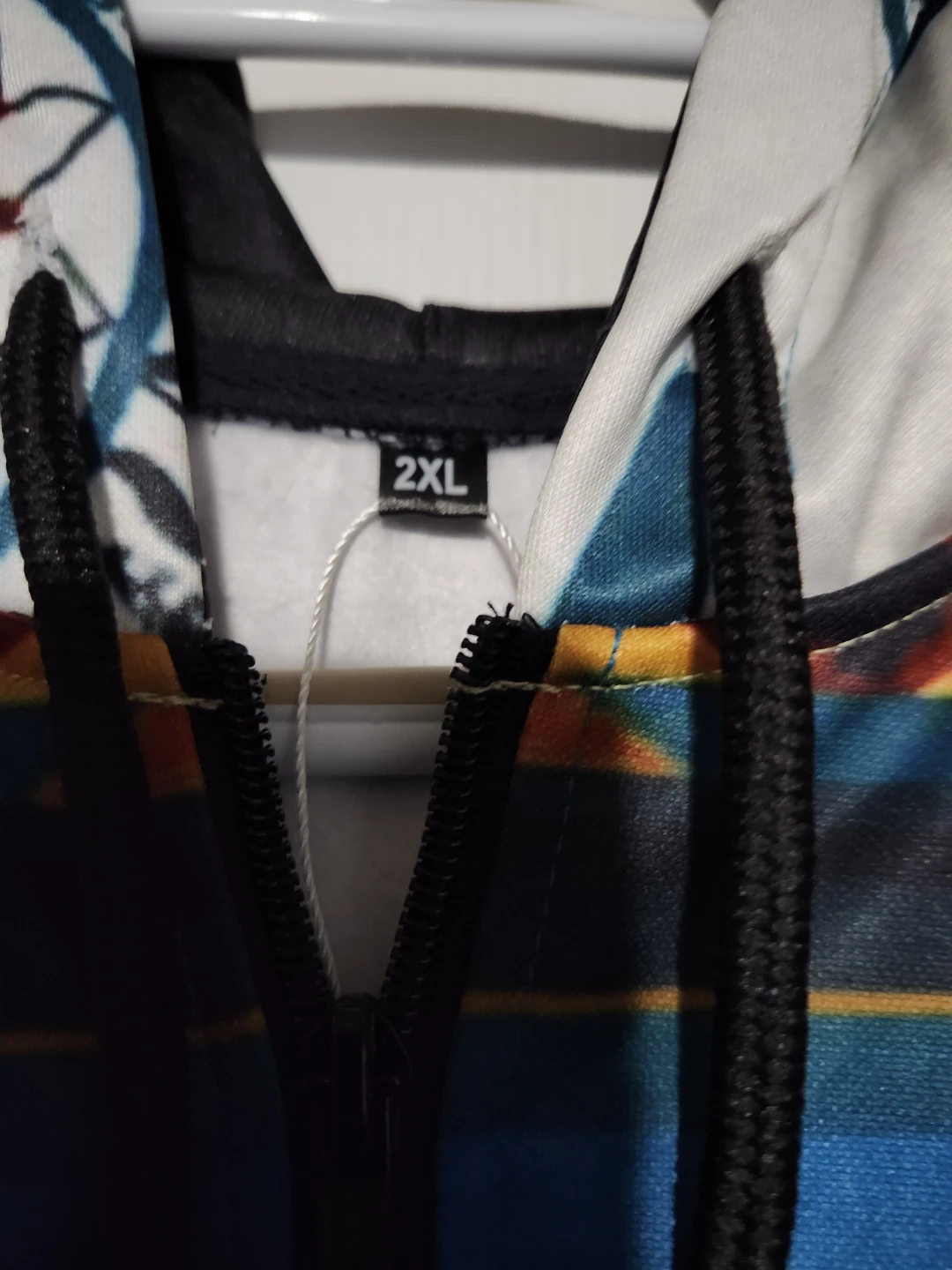 Patterned Zip-Up Hoodie - Size 2XL - photo 2