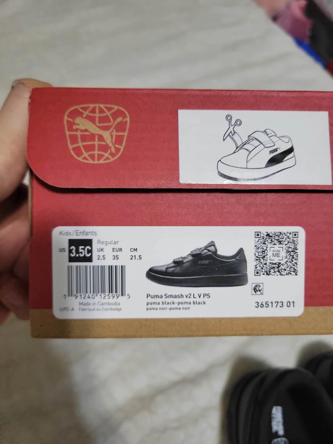 Puma Smash v2 L V PS Black Sneakers - Size 3.5C - photo 3