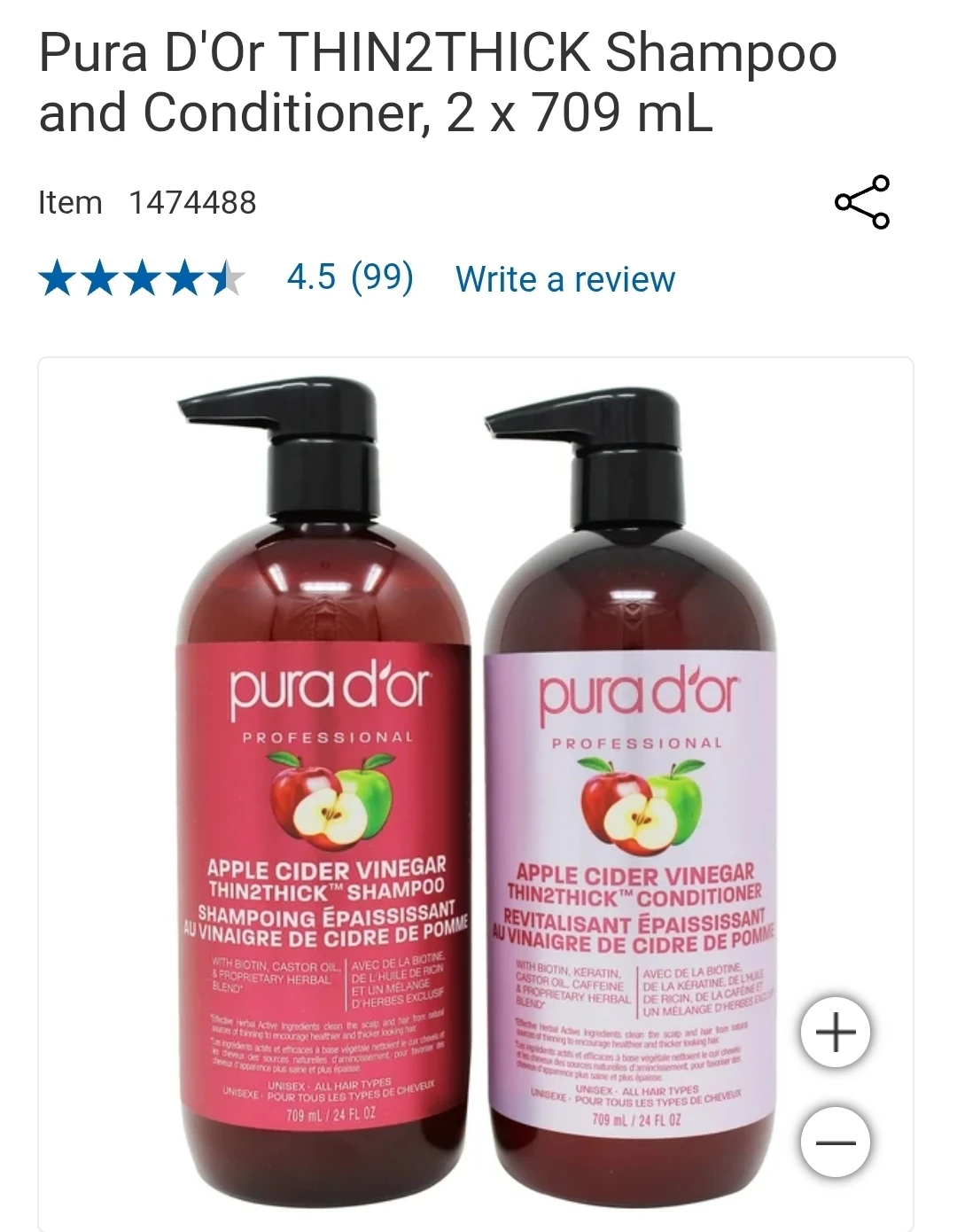 Pura D'Or THIN2THICK Shampoo and Conditioner - photo 2