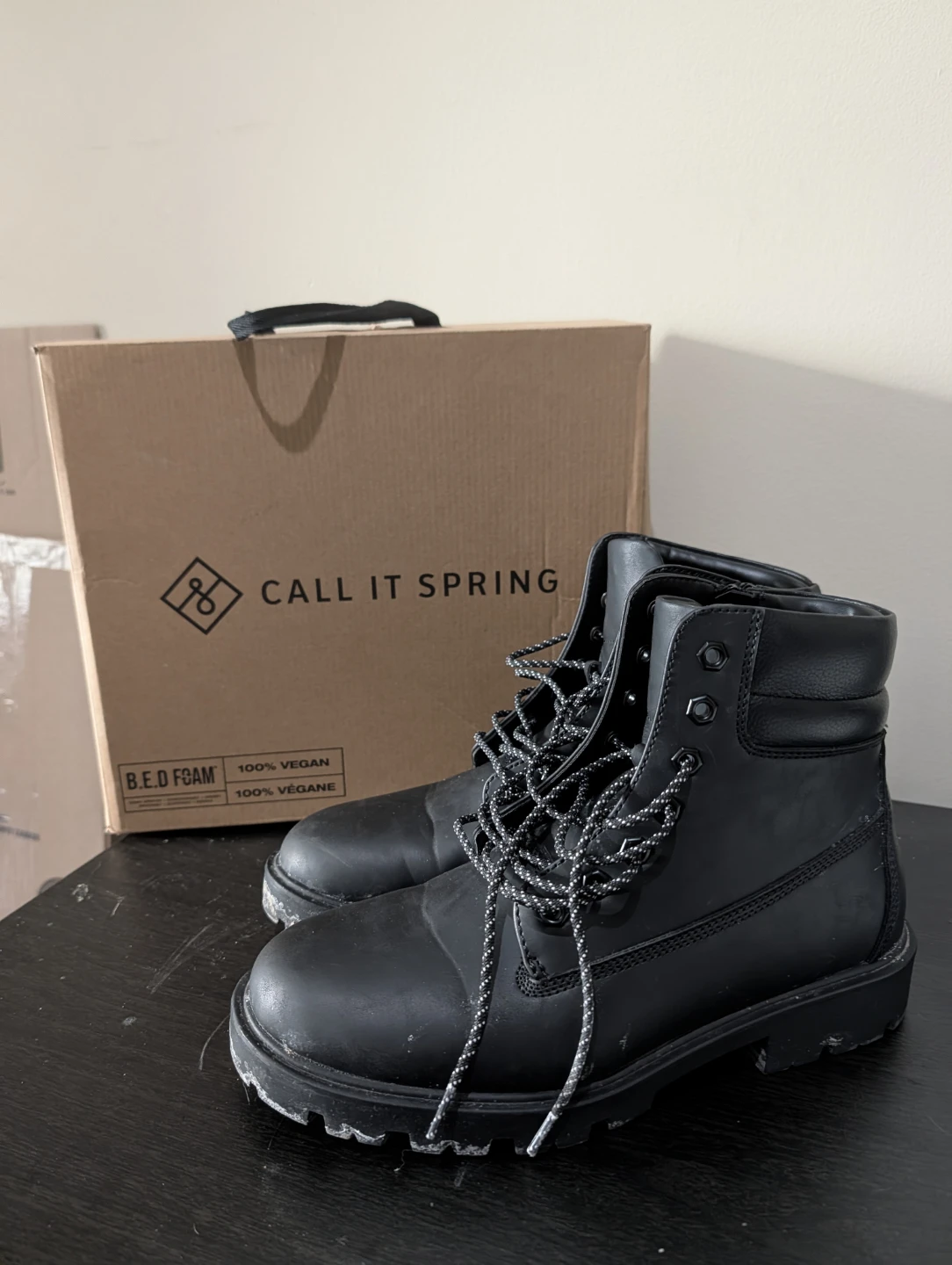 Call It Spring Black Vegan Boots