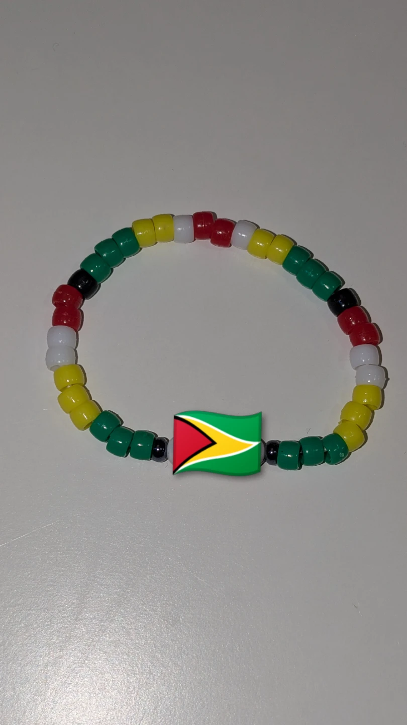 Jamaican Flag Beaded Bracelet - photo 2