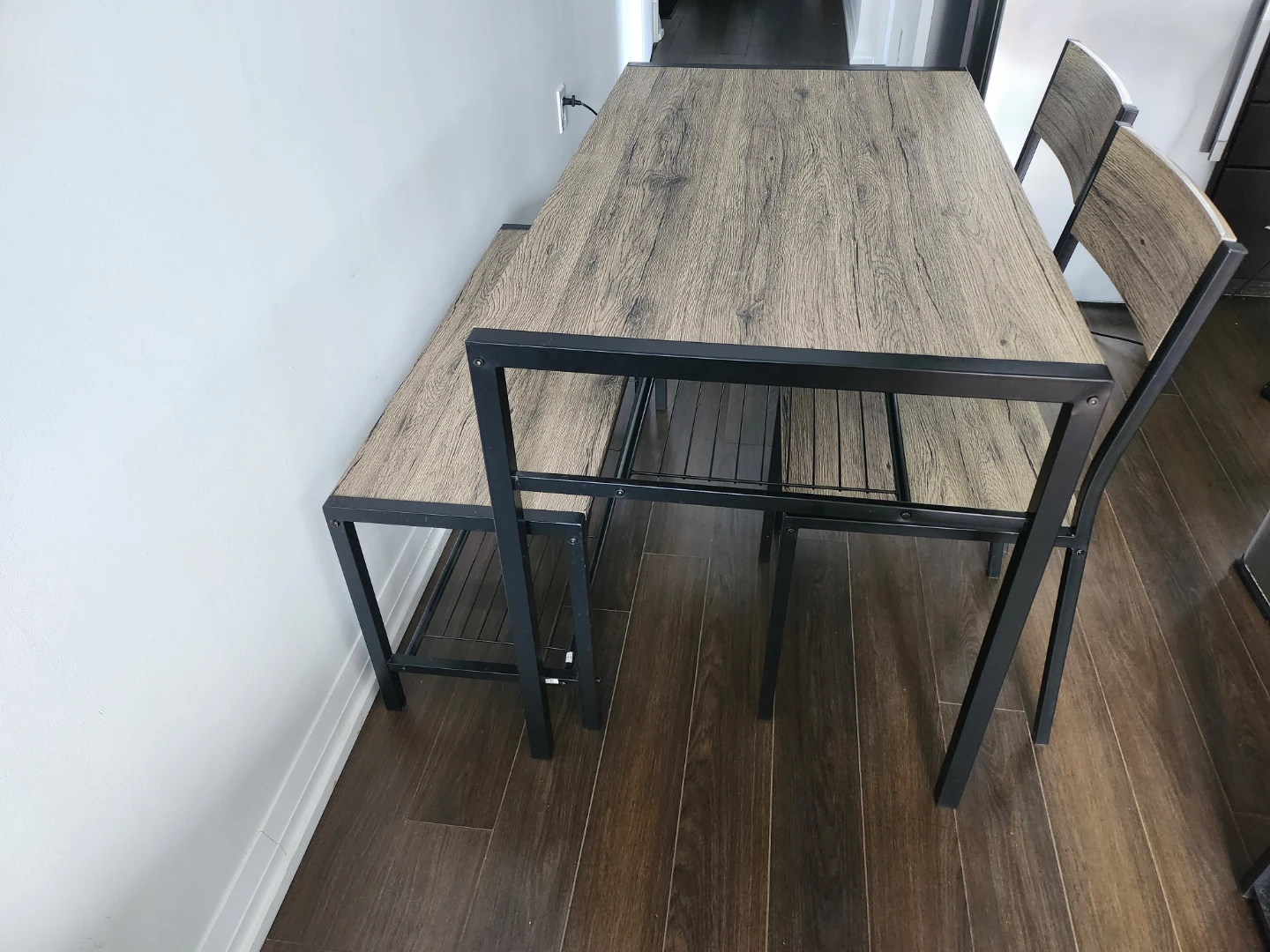 3-Piece Dining Set with Bench and Two Chairs - photo 2