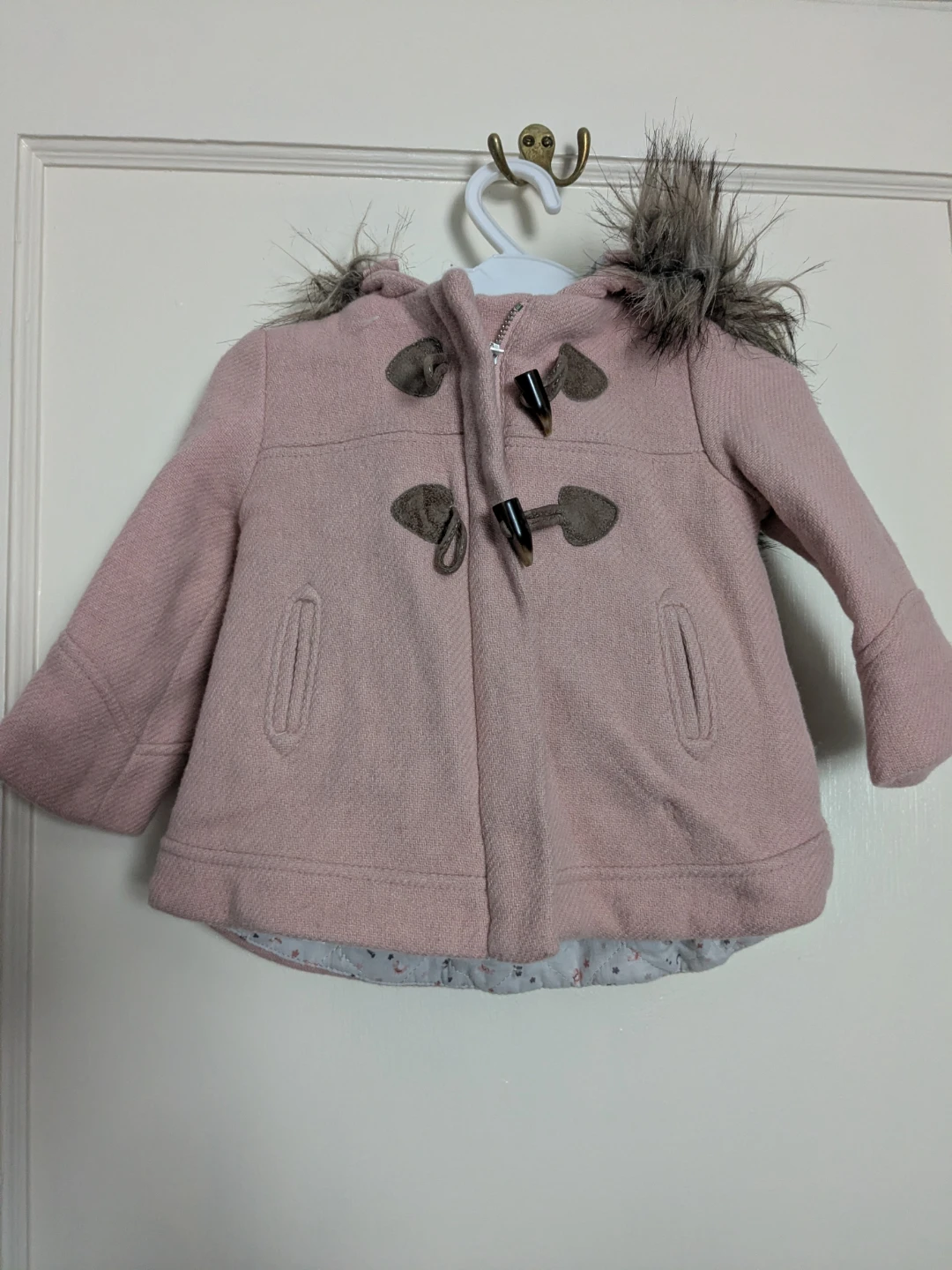 Zara Babygirl Pink Coat - Size 6/9 Months