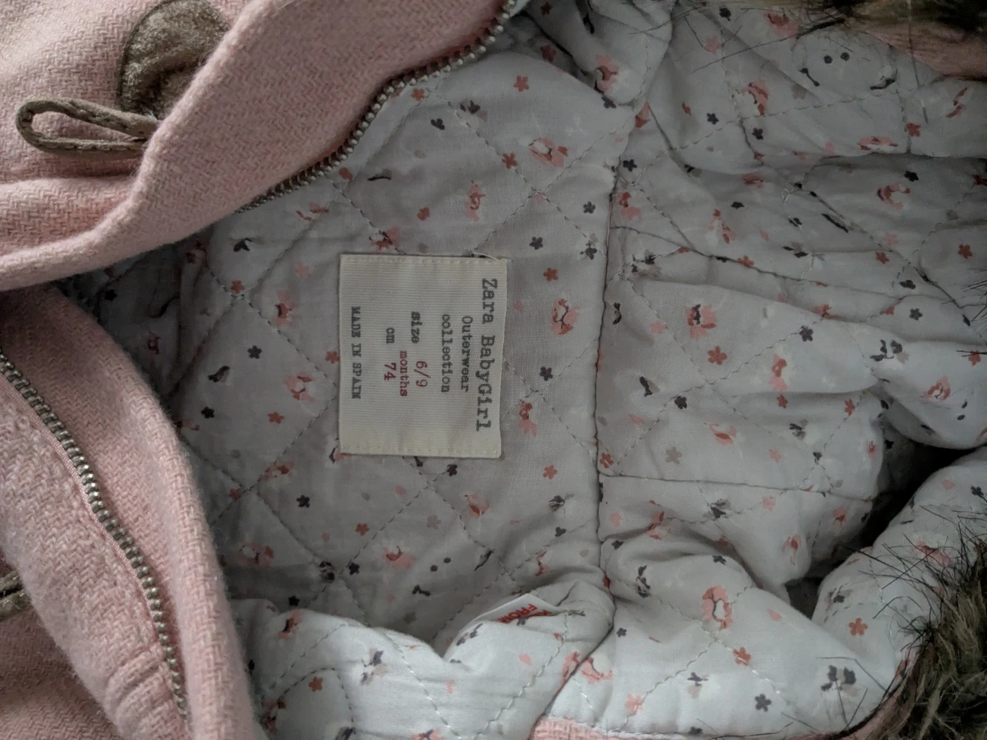 Zara Babygirl Pink Coat - Size 6/9 Months - photo 3
