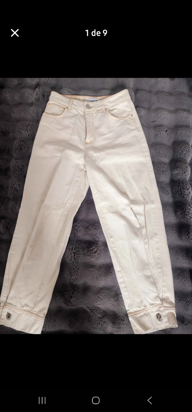 HOFF Off-White Wide Leg Jeans Size 38