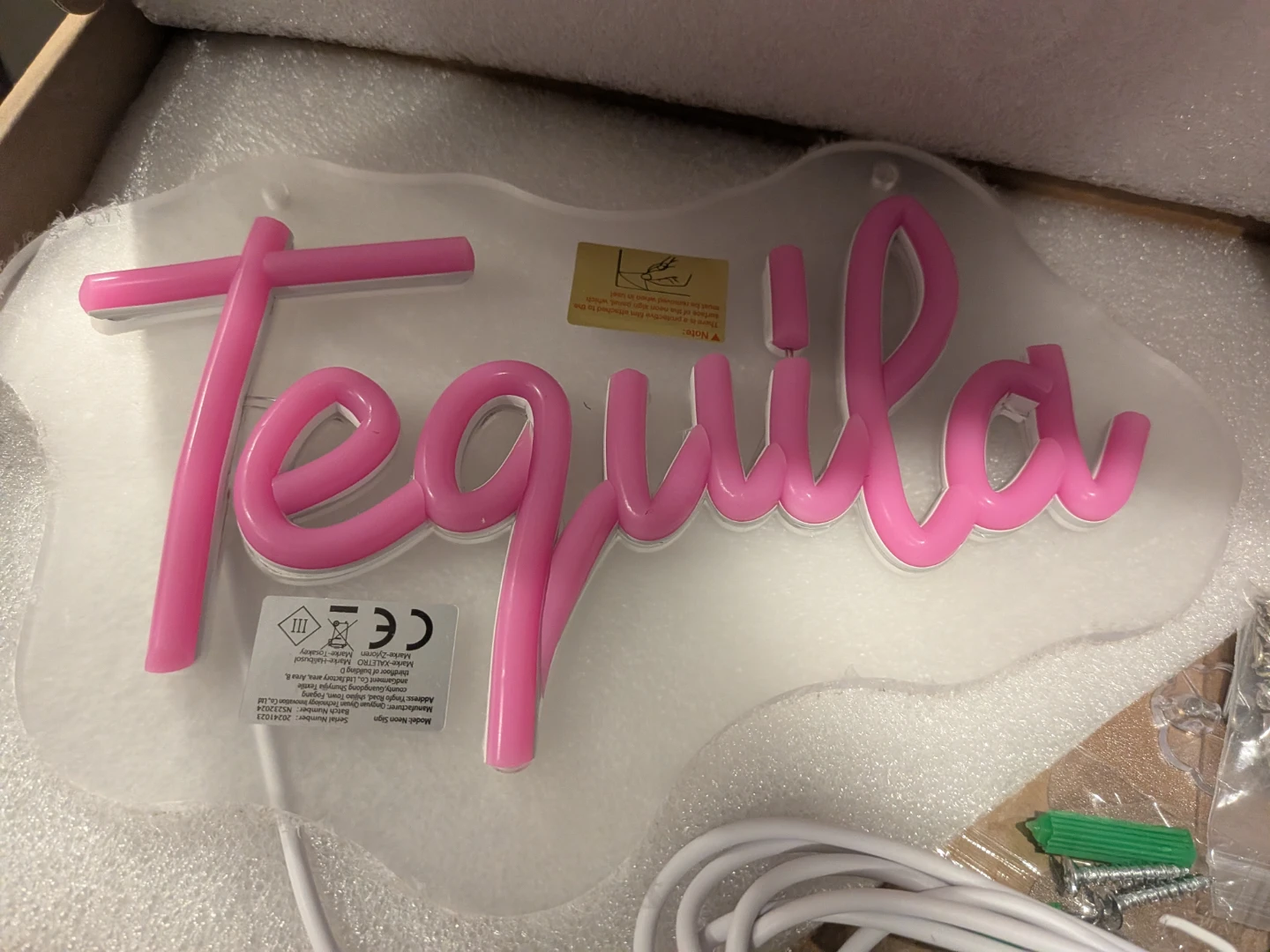 Pink Neon Sign - "Tequila"