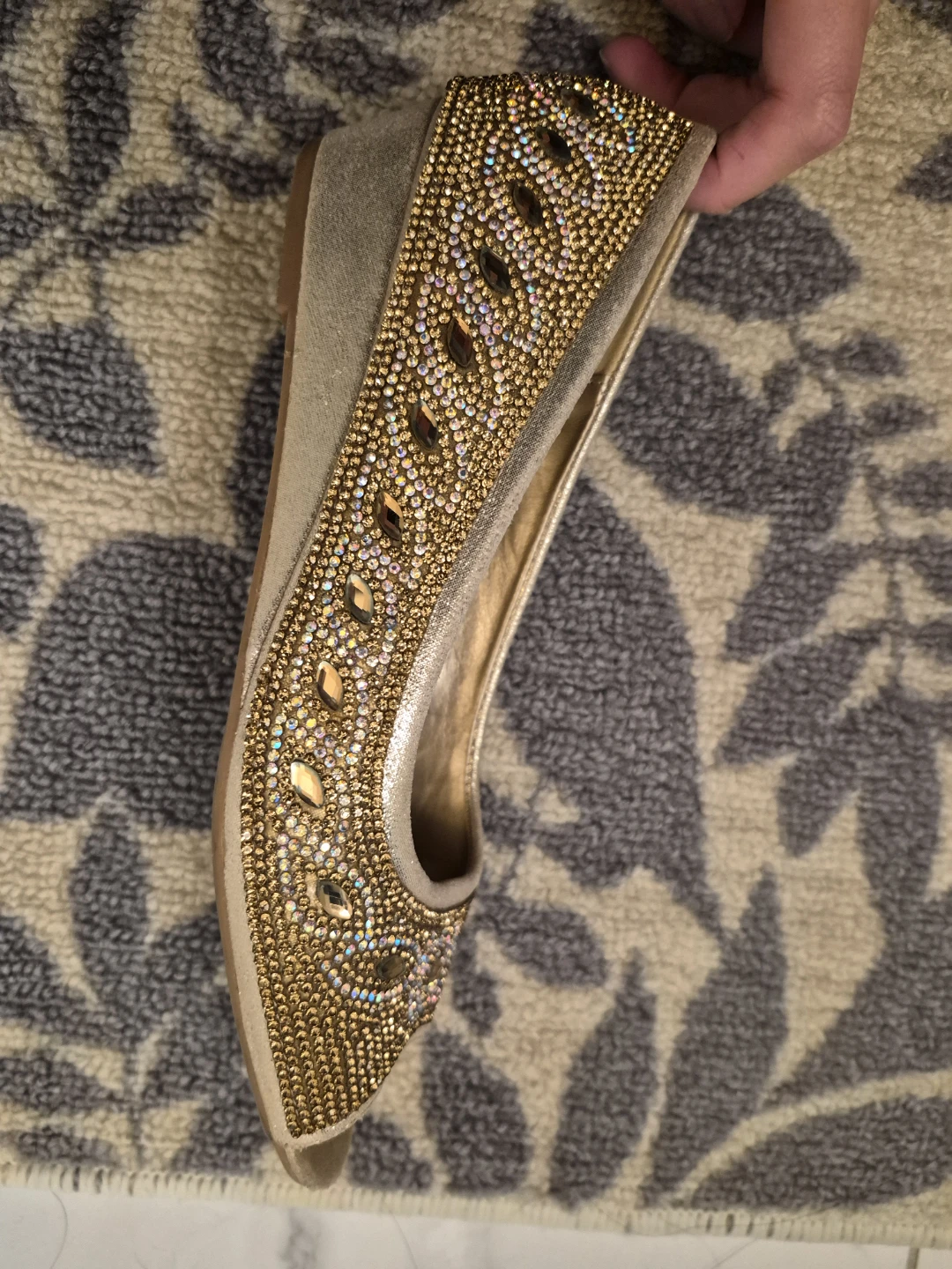 Gold Embellished Flats - Size 8 - photo 2