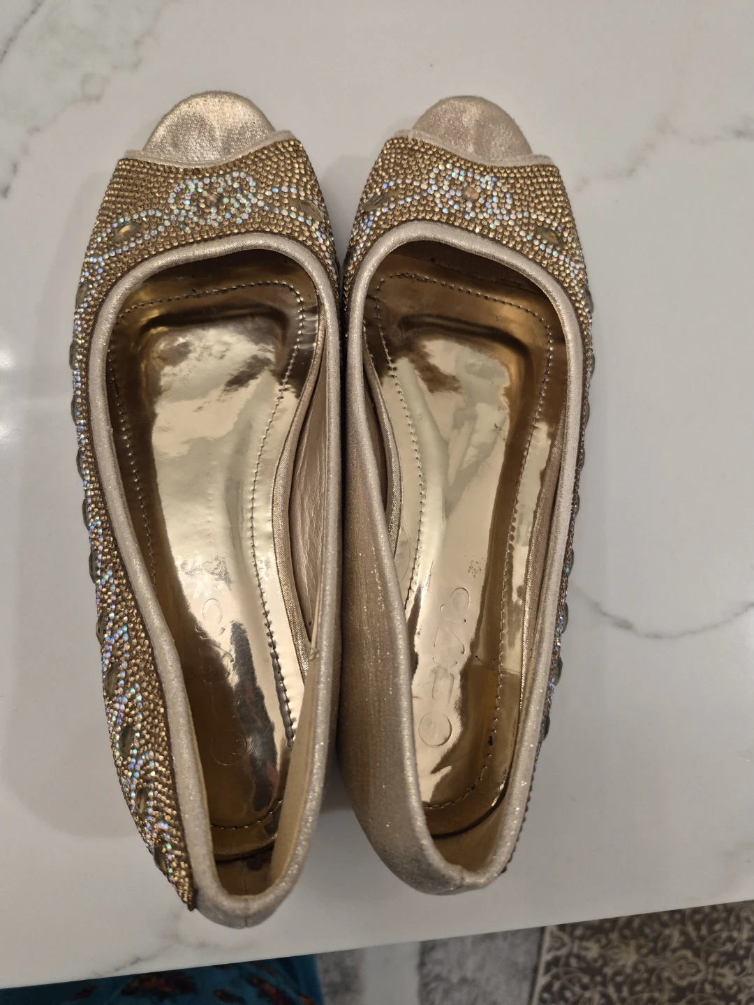 Gold Embellished Flats - Size 8 - photo 4