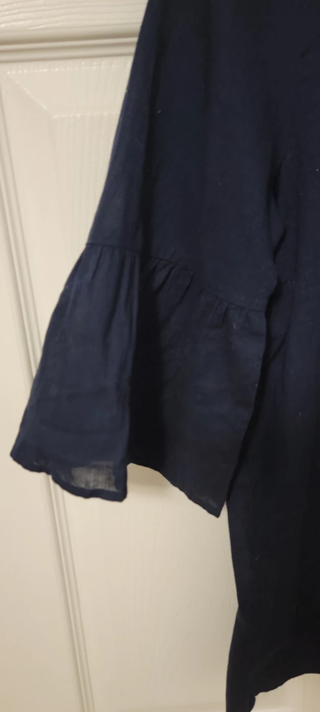 TOM TAILOR Navy Cotton Linen Blend Blouse Size 38 - photo 4