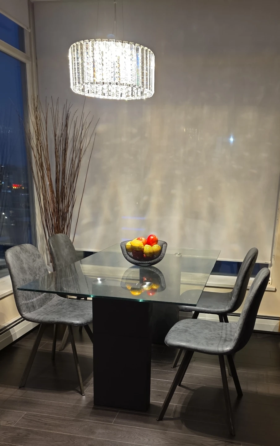 Glass Dining table with 4 chairs