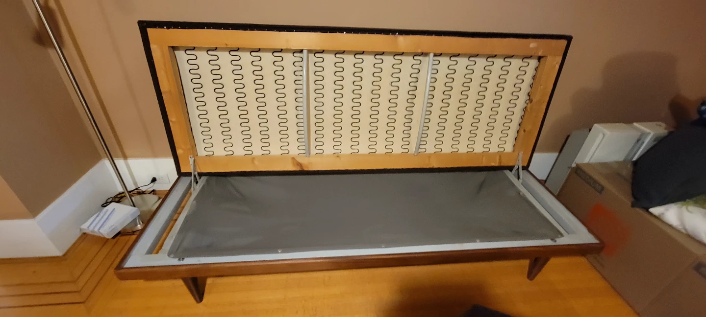 Teak Convertible Brown Sofa Bed