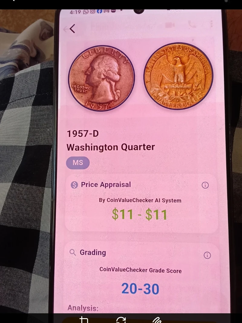 1957-D Washington Quarter - Appraised $11