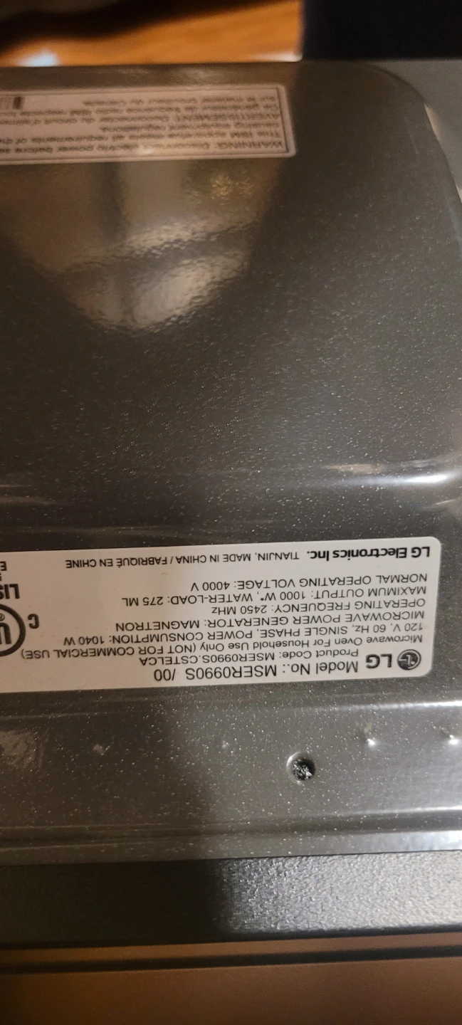 LG MSESR0906S Microwave