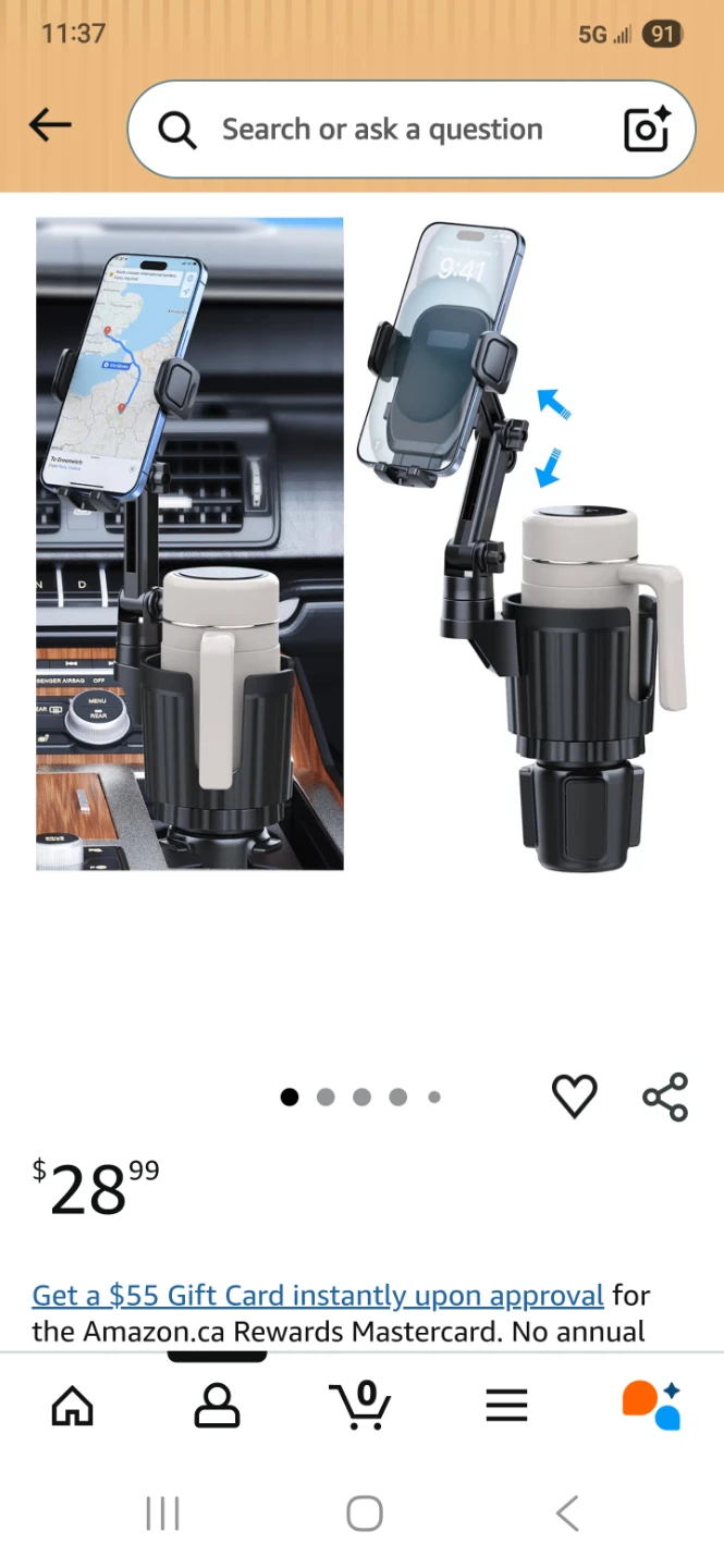 Car Cup Holder Phone Mount - Black - photo 3