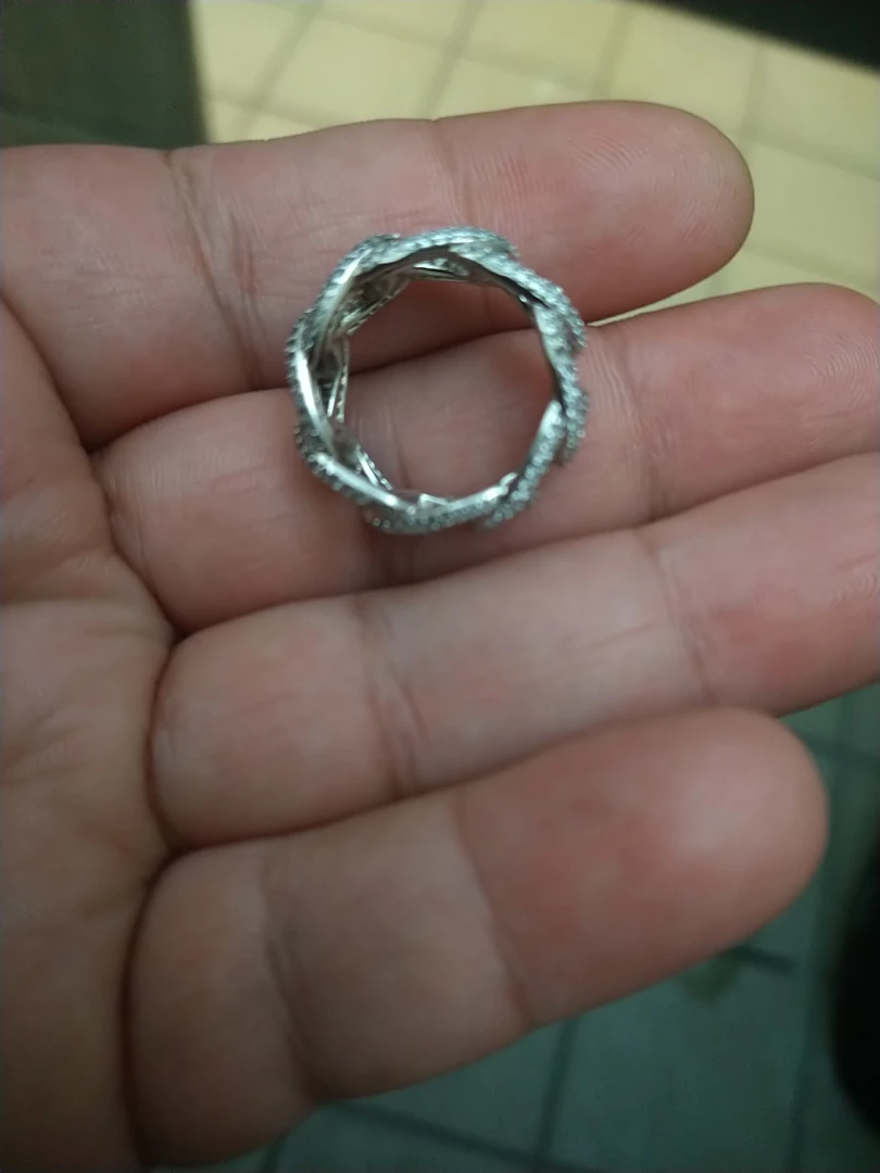 Silver Braided Ring with zirconia