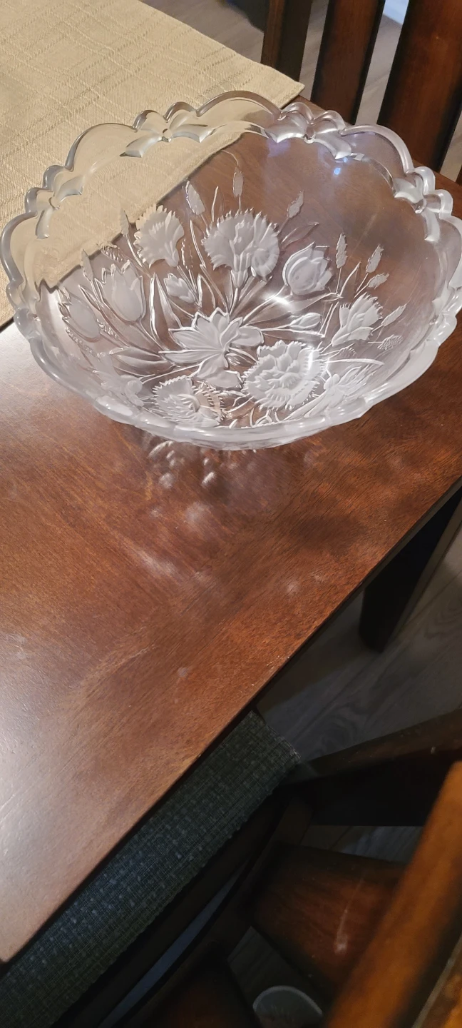 Floral Etched Glass Bowl - photo 2