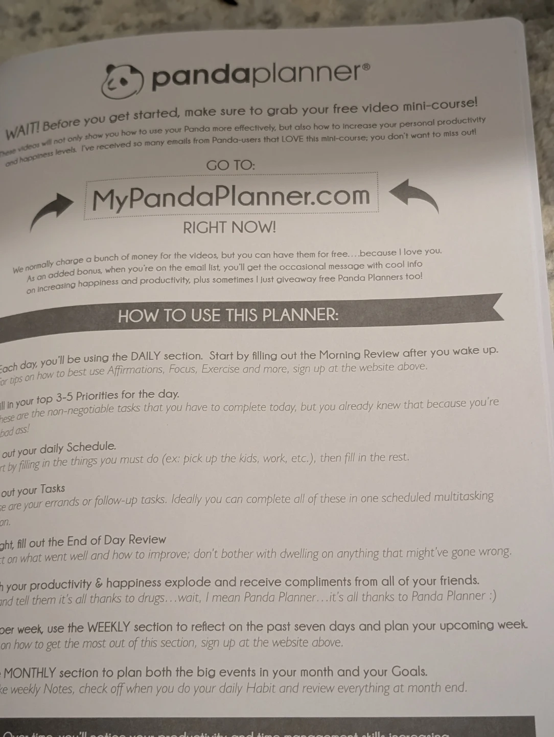 Panda Planner Productivity and Happiness Journal - photo 2