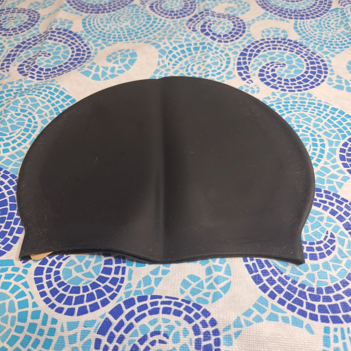 FANTECIA Black Silicone Swim Cap with Cat Design - photo 2