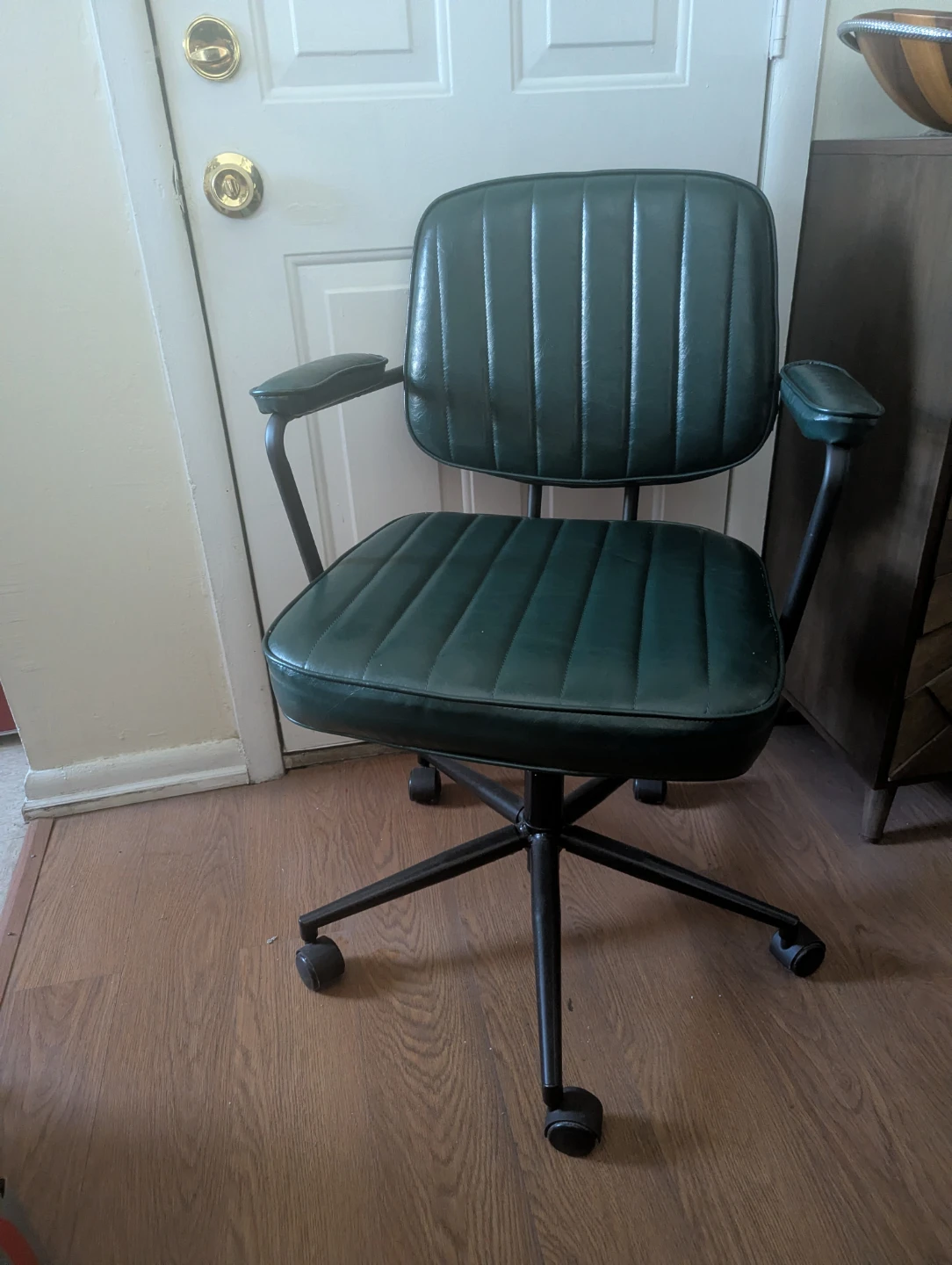 Green leather Office Chair - photo 4