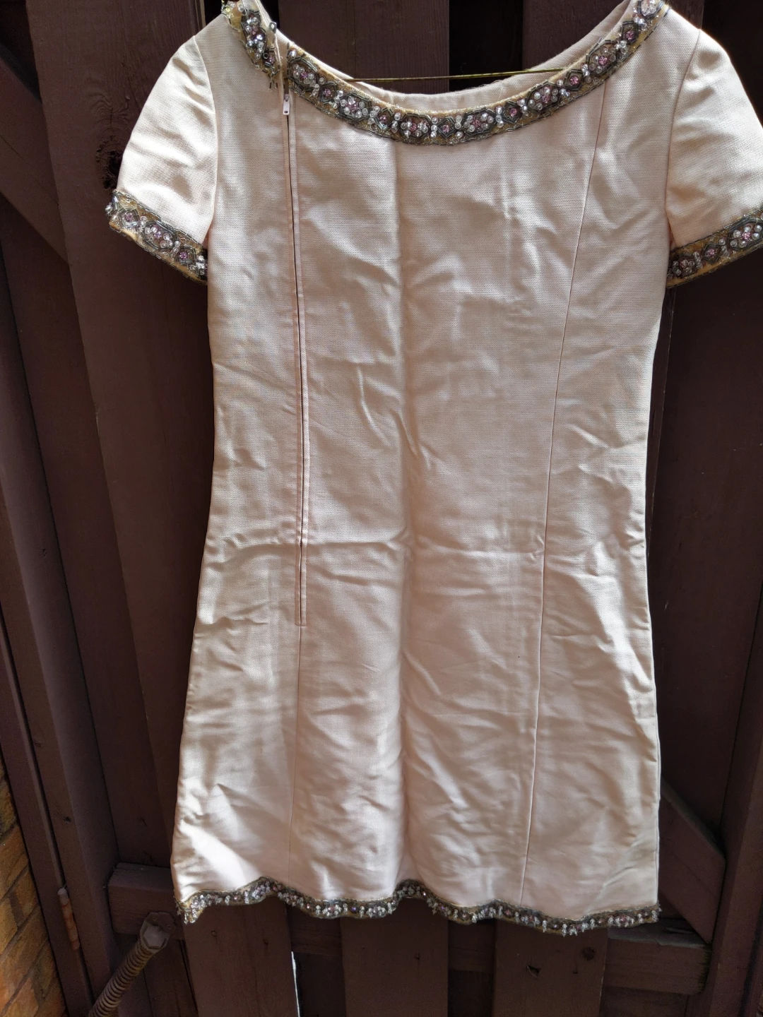 Vintage Holt Renfrew Dress - pale pink with rhinestones