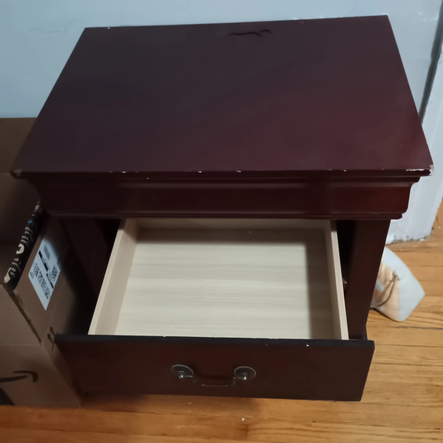 Brown Wood 2-Drawer Nightstand - photo 2