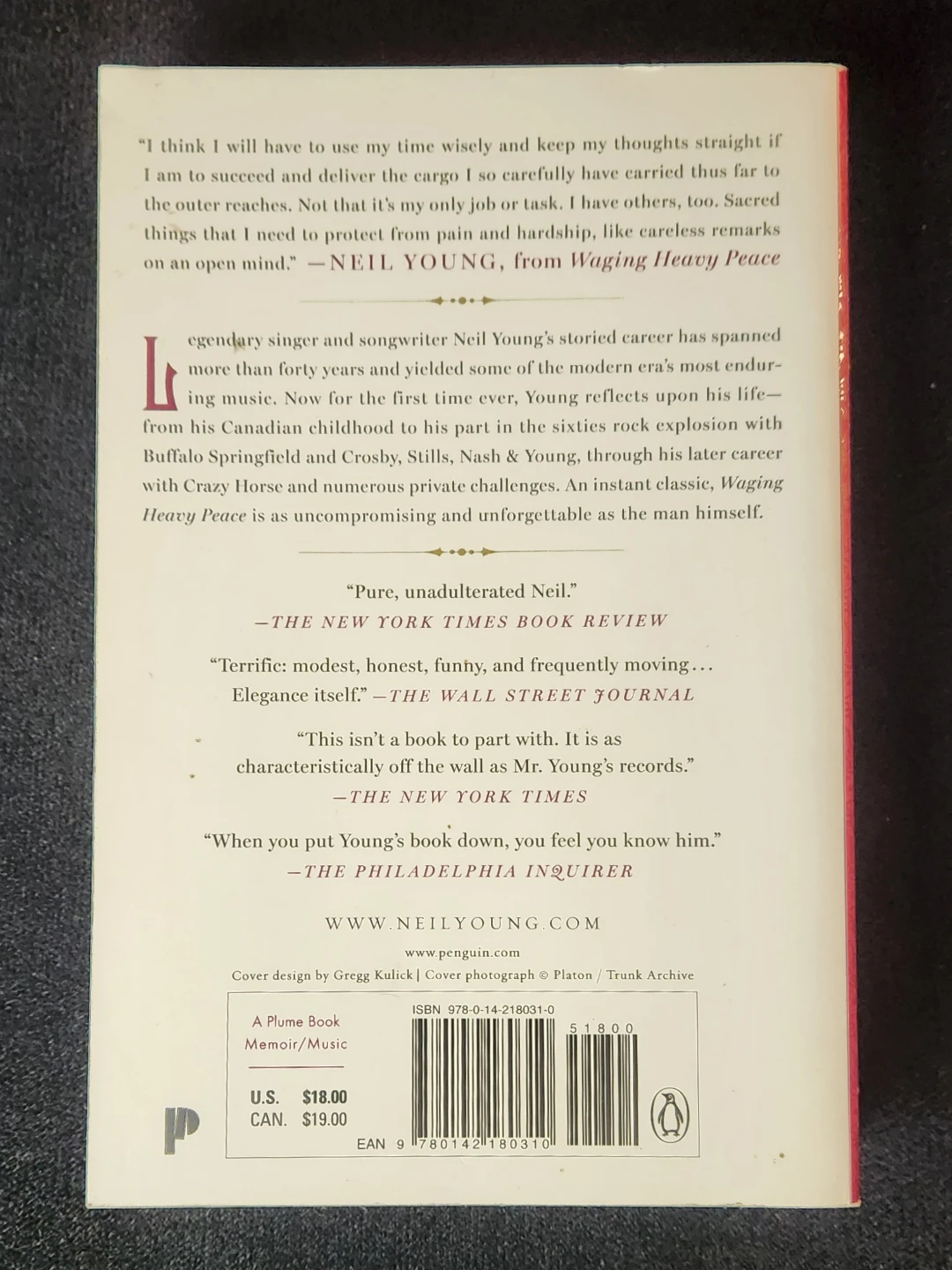 Neil Young - Waging Heavy Peace Book - photo 2