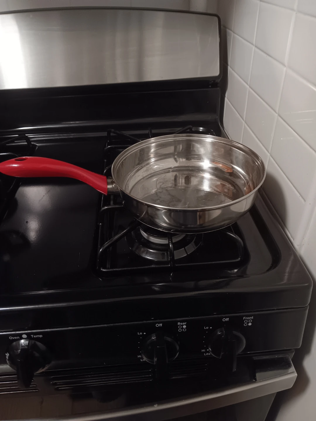🥕 Mega Chef Stainless Steel Frying Pan with Red Handle