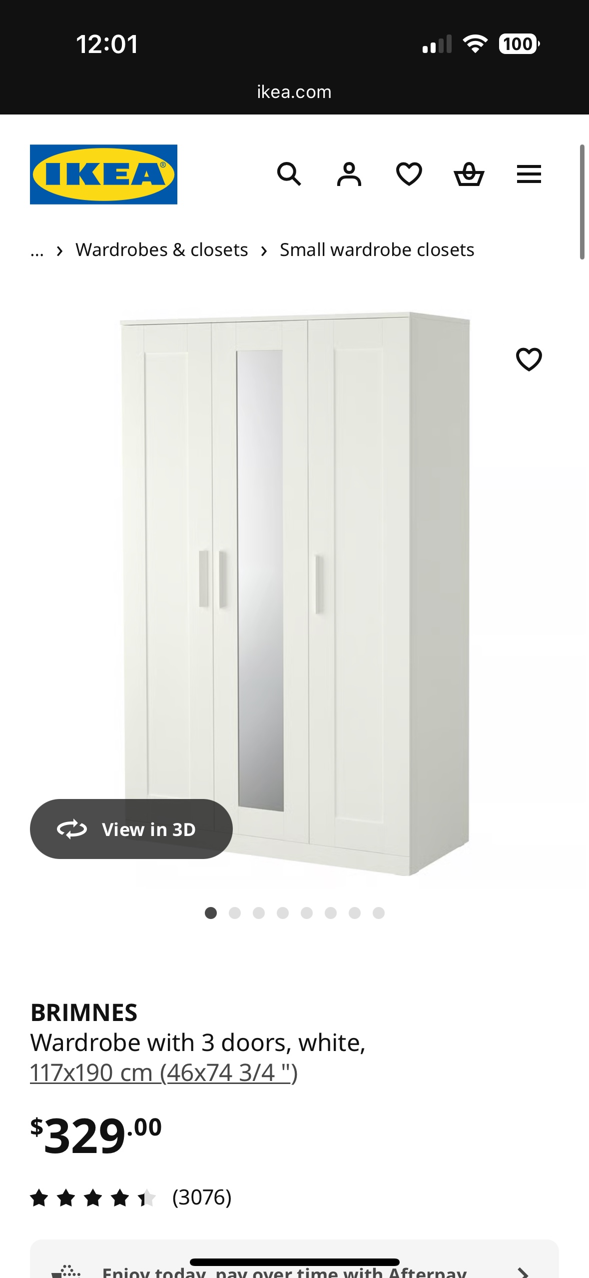 IKEA Brimnes Wardrobe with 3 Doors - White - photo 4