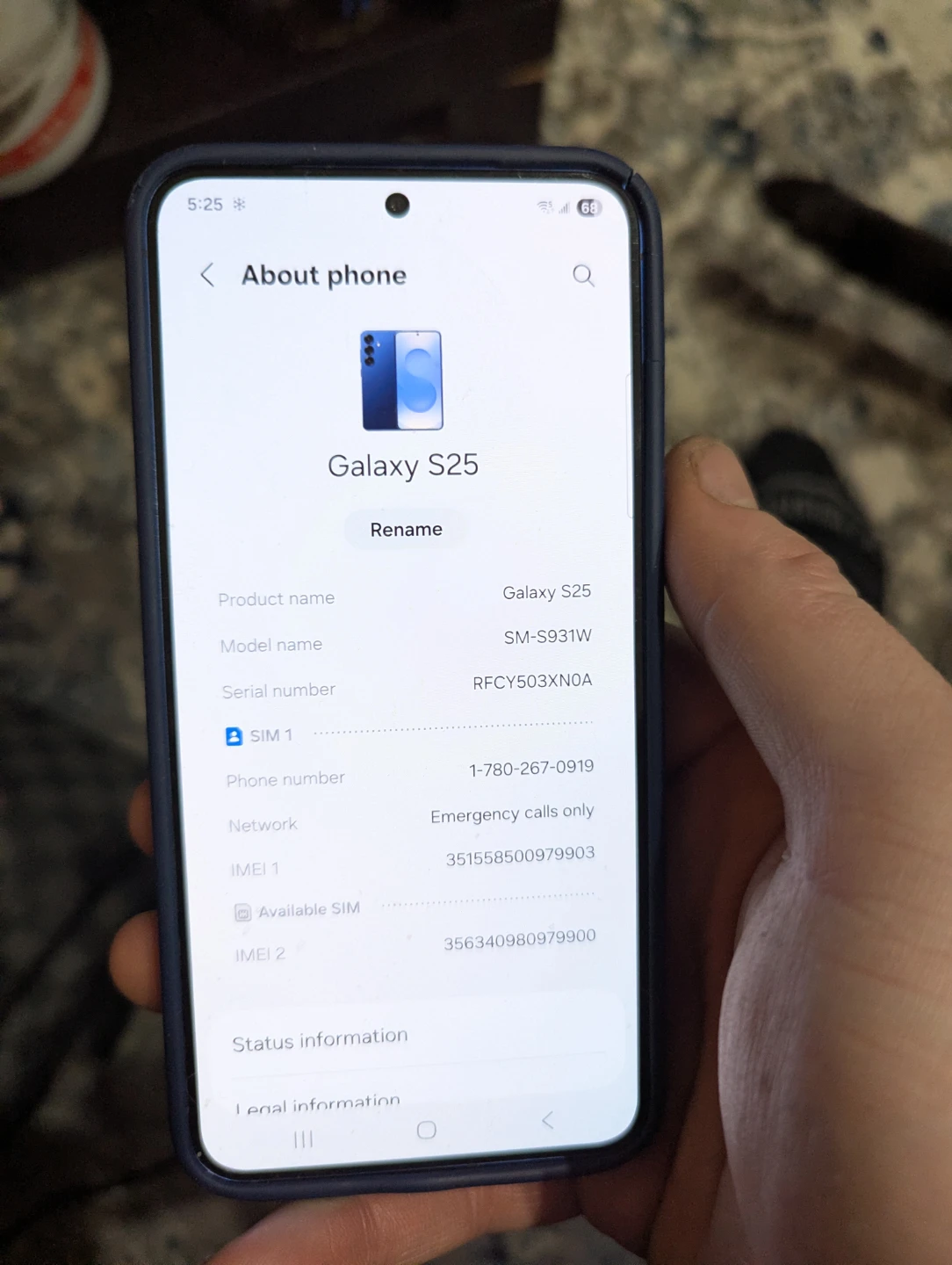 Samsung Galaxy S25 - SM-S931W
