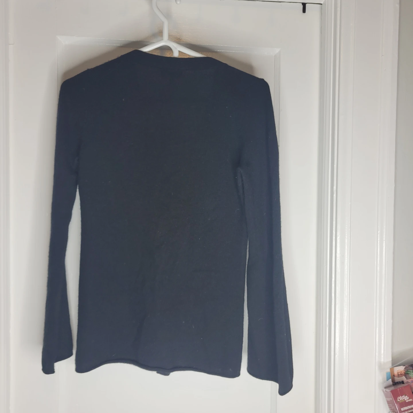 Theory Black Bell Sleeve Cashmere Cardigan - Size S - photo 2